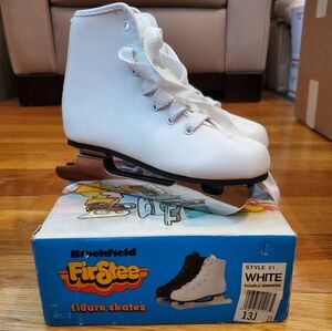 Brookfield Firstee Kids Ice Skates‎ with Two Blade Runners White Size 13J